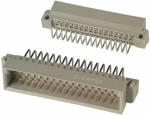 650946-5, Соединитель DIN 41612 32 контакта шаг 2.54мм угловой монтаж в отверстие коробка