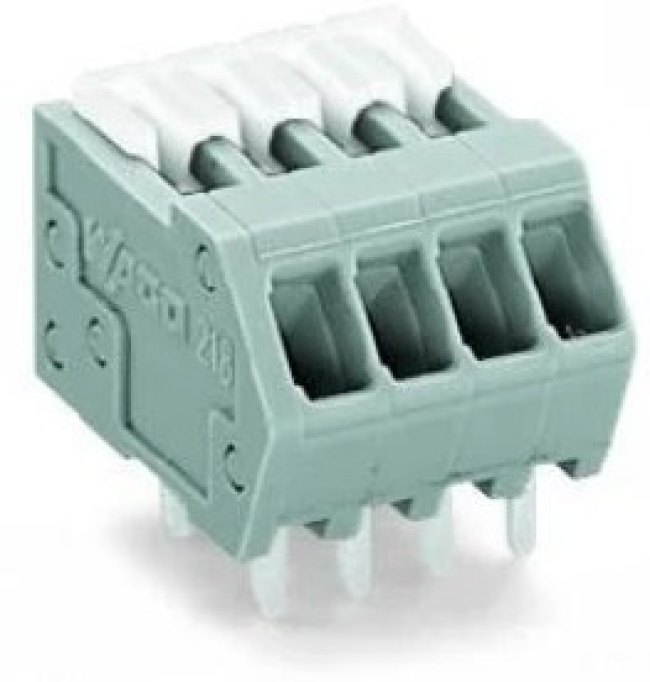 218-104, Клеммная колодка типа провод к плате, 2.5 мм, 4 вывод(-ов), 28 AWG, 20 AWG, 0.5 мм², Зажим