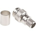 J01010A0049, Вилка, TNC, "папа", прямой, 50Ом, обжим, на провод, тефлон, позолота