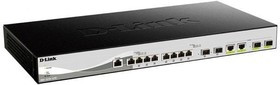 D-Link DXS-1210-12TC/B1A PROJ Настраиваемый L2+ коммутатор с 8 портами 10GBase-T, 2 портами 10GBase-X SFP+ и 2 комбо-портами 10GBase-T/SFP+