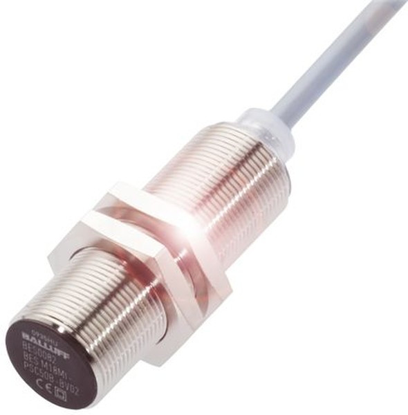 BES M18MI-PSC80B-BV02, Inductive Barrel-Style Proximity Sensor, M18 x 1, 8 mm Detection, PNP Output, 12 30 V dc, IP68 BES M18MI-PSC80B-BV02, Inductive Barrel-Style Proximity Sensor, M18 x 1, 8 mm Detection, PNP Output, 12 30 V dc, IP68