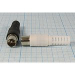 Разъем TV вилка, на кабель винт, пластик, черный