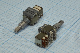 Резистор переменный, поворотный 80 Омx2 , линейность B, ширина 17мм, вал и размеры KQ6x25Dual, B80Om