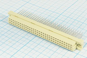 Разъем (прямоугольный соединитель) DIN41612 розетка, шаг P2.54, контакты 96HP[A+B+C]