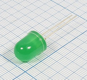 Светодиод круглый 10x14 мм, зеленый, 20 мкд, 60 градусов, линза зеленая матовая, КИПД35Е-Л; №5162 G СД 10x14 \зел\ 20\ 60\зел мат\КИПД35Е- Светодиод круглый 10x14 мм, зеленый, 20 мкд, 60 градусов, линза зеленая матовая, КИПД35Е-Л; №5162 G СД 10x14 \зел\ 20\ 60\зел мат\КИПД35Е-