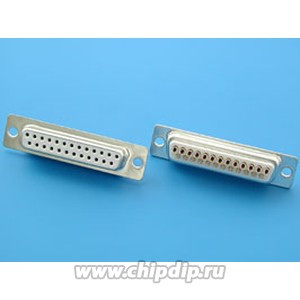 DB-25F, Разъем D-SUB 25 контактов, гнездо на кабель, пайка