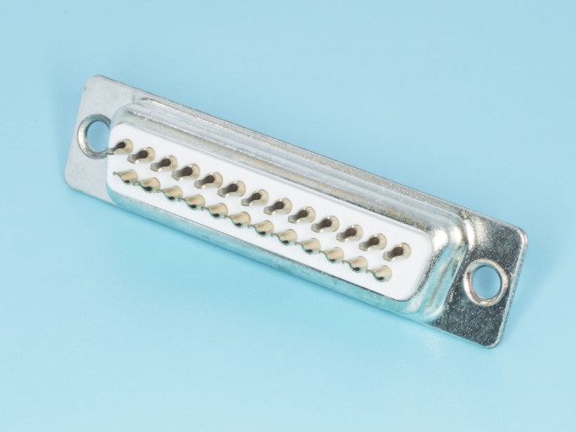 DB-25F, Разъем D-SUB 25 контактов, гнездо на кабель, пайка