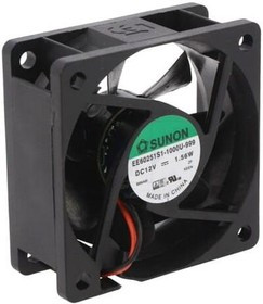 EE60251S1-1000U-999, Вентилятор осевой, 12В DC, 60x60x25мм, подшипник скольжения, 39,72куб.м/ч, 27дБА, 26AWG EE60251S1-1000U-999, Вентилятор осевой, 12В DC, 60x60x25мм, подшипник скольжения, 39,72куб.м/ч, 27дБА, 26AWG