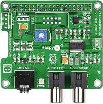 MIKROE-1767, RaspyPlay4, Hi-Fi звуковая карта для Raspberry Pi Model B+ / Pi 2