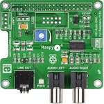 MIKROE-1767, RaspyPlay4, Hi-Fi звуковая карта для Raspberry Pi Model B+ / Pi 2