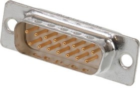 172704-0062, D-Sub Standard Connectors FCT DSUB STR PC PLG 15 PN