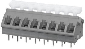 TBL005A-500-08GY-2WT, Fixed Terminal Blocks Terminal block, screwless, 5.00, 45, 8, Gray w White Button