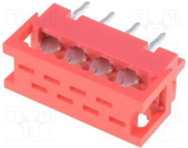 DS1015-02-08R6, Разъем Micro-MaTch Разъем PIN 8 IDC,THT плату,на шлейф