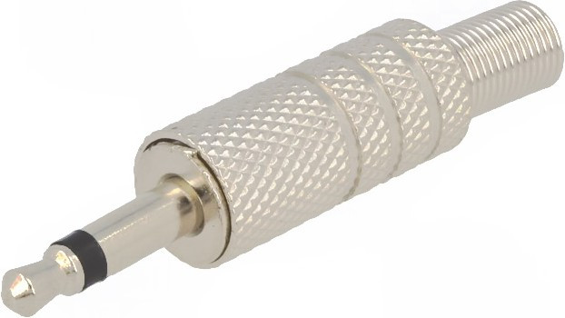 JC-038, Вилка; Jack 3,5мм; "папа"; mono; с амортизатором; прямой; пайка