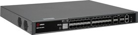 Управляемый стекируемый коммутатор уровня L3, 24 порта 10GE SFP+, 4 порта 40GE/100GE QSFP28, 4K VLAN, 32K MAC адресов, 1 порт USB 2.0, консо