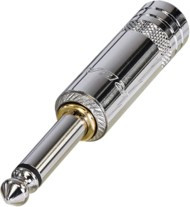 Rean NYS224S кабельный разъем Jack 6.3мм TS (моно) штекер, металический корпус, с выключателем для подключения без щелчков, для кабеля 6мм