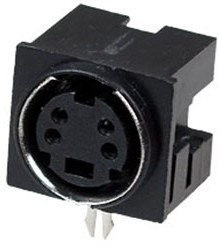 1-480, Разъем mini DIN 4 pin (S-VHS) "гн" пластик на плату