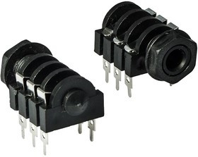 SZC-0085 stereo 6.3 mm, Разъём аудио -0085 stereo 6.3 мм, гнездо на плату