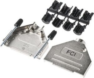 8655MH2501BKLF, 8655MH Series Die Cast Zinc D Sub Backshell, 25 Way, Strain Relief 8655MH2501BKLF, 8655MH Series Die Cast Zinc D Sub Backshell, 25 Way, Strain Relief