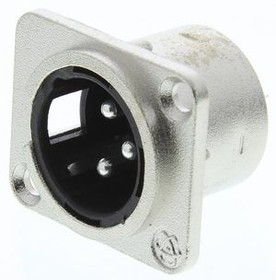 458036, XLR Connector, Plug, Straight, Panel Mount, 3 Poles