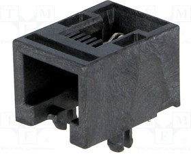 MX-95501-2641, Гнездо, RJ11, PIN 4, Кат 3, с низкми профилем, THT, угловой 90°