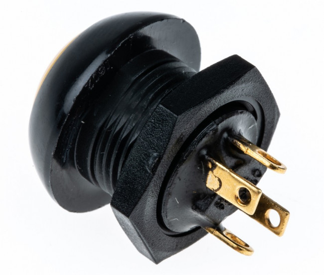 P9-113124, Pushbutton Switches 5A Ylw Flush Dome 2 Circuit Solder P9-113124, Pushbutton Switches 5A Ylw Flush Dome 2 Circuit Solder