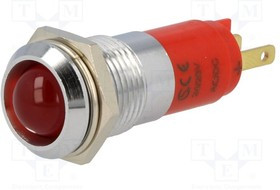 SMBD14024, Индикат.лампа: LED, вогнутый, 24-28ВDC, Отв: d14,2мм, IP67, металл