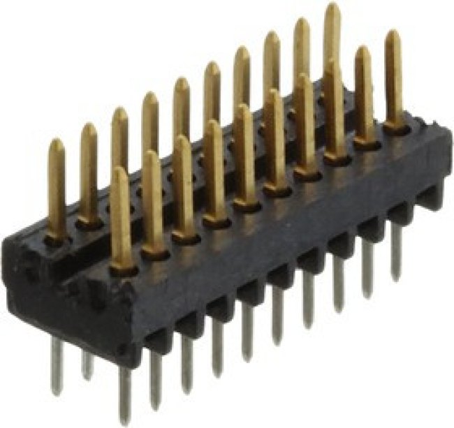 5-103916-2, AMPMODU System 50 Series Straight Through Hole Pin Header, 20 Contact(s), 1.27mm Pitch, 2 Row(s)
