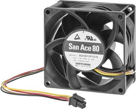 9GV0848P1G19, Axial Fan DC Dual Ball 80x80x38mm 48V 234m³/h, 4-Pin Molex Connector