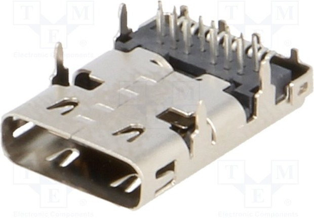 217B-AG01, Гнездо, USB C, THT, угловой, USB 3.1