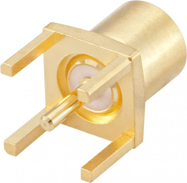 182261, jack PCB Mount MCX Connector, 50, Solder Termination, Straight Body