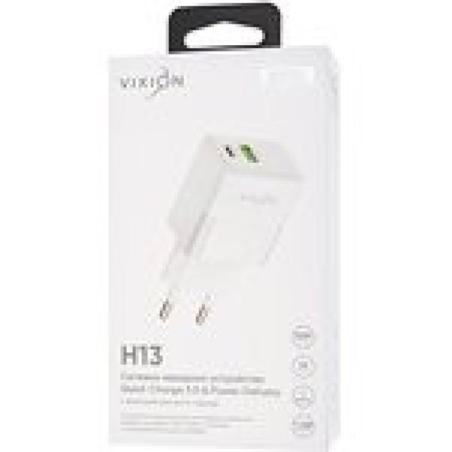 Блок питания (сетевой адаптер) VIXION Special Edition H13 1xUSB 3A, 1-Type-C Power Delivery) 20W (бе
