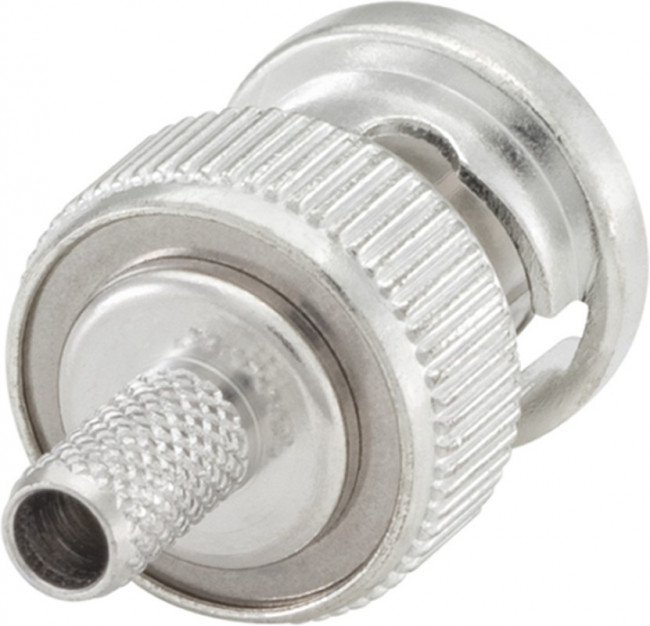 51S107-106N5, Cable plug straight, BNC, Brass, Plug, Straight, 50Ohm, Crimp Terminal