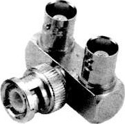 HYR-0170 (BNC-7088) (GB-170), Переходник, BNC штекер - 2 гнезда 90° BNC