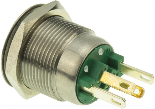 MPI002/28/GN, Pushbutton Switch, Vandal Proof Momentary Function 50 mA 24 VDC 1NO IP66