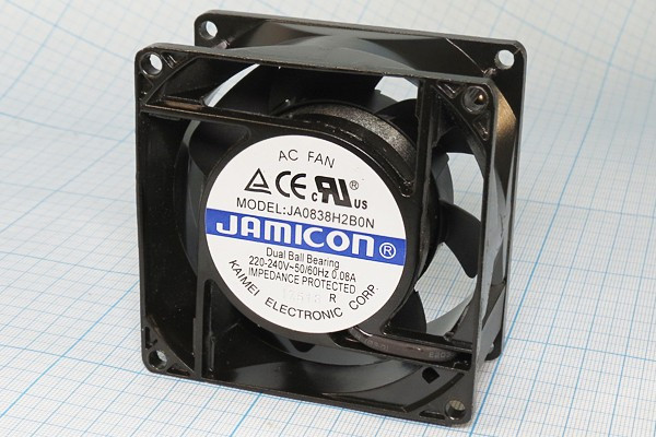 JA0838H2B0N-T (JA0838H2B010N- T-R)(клемма) 220V (80х80х38) B(подшипник) CFM22,5/dBA26,3 Jamicon вентилятор JA0838H2B0N-T (JA0838H2B010N- T-R)(клемма) 220V (80х80х38) B(подшипник) CFM22,5/dBA26,3 Jamicon вентилятор