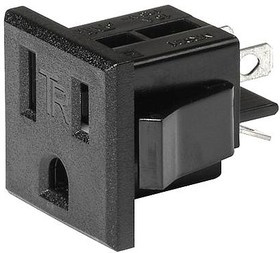 3-119-054, PWR ENTRY CONN, NEMA 5-15R, SOLDER/PANEL