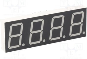 KW4-802AVB, Дисплей: LED, 7-сегментный, 20,4мм, 0,8", II.зн: 4, красный, анод
