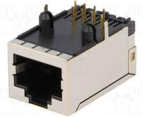 RJ45-TRAFO-T, Гнездо, RJ45, PIN: 8, экранированный, Конф: 8p8c, THT, угловой 90°