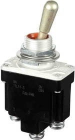 1TL11-3, Toggle Switch, Bushing Mount, On-On, SPDT, Screw Terminal