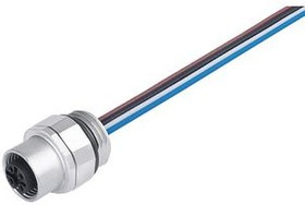 09 3491 700 12, Circular Connector, M12, Plug, Straight, Poles - 12, Wire, Panel Mount