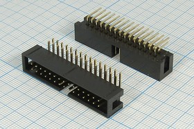 Разъем (IDC) BH-30R вилка, шаг P2.54x2.54, контакты 30P, на плату, угловой, BH-30R