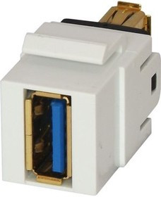 KCUAA311WH, USB3.0 Coupler, Cross Wired 1:1, White, USB 3.0 A Socket - USB 3.0 A Socket