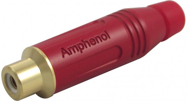 ACJR-RED, Аудио / видео разъем RCA, 2 контакт(-ов), Гнездо, Контакты с Покрытием из Золота