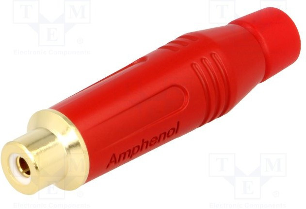 ACJR-RED, Аудио / видео разъем RCA, 2 контакт(-ов), Гнездо, Контакты с Покрытием из Золота