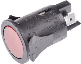 SP6028C1G0000, Illuminated Push Button Switch, Latching, Panel Mount, 25mm Cutout, DPST, Red LED
