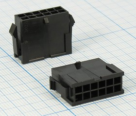 Гнездо питания на панель, двухрядное MF3, 12 (2x6) контактов, шаг 3.0мм, MF3-2x06M; №10415 гн пит MF3\2x 6\P3,0\12P\\пан\ MF3-2x06M\конт[25]