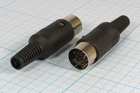 Разъем DIN 13P вилка, на кабель, AP-362.13