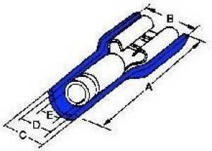 19002-0030, Terminals FREC-DSC 16-14 NYL BLU 187X020