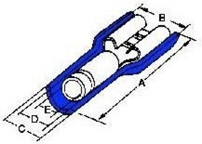 19002-0030, Terminals FREC-DSC 16-14 NYL BLU 187X020